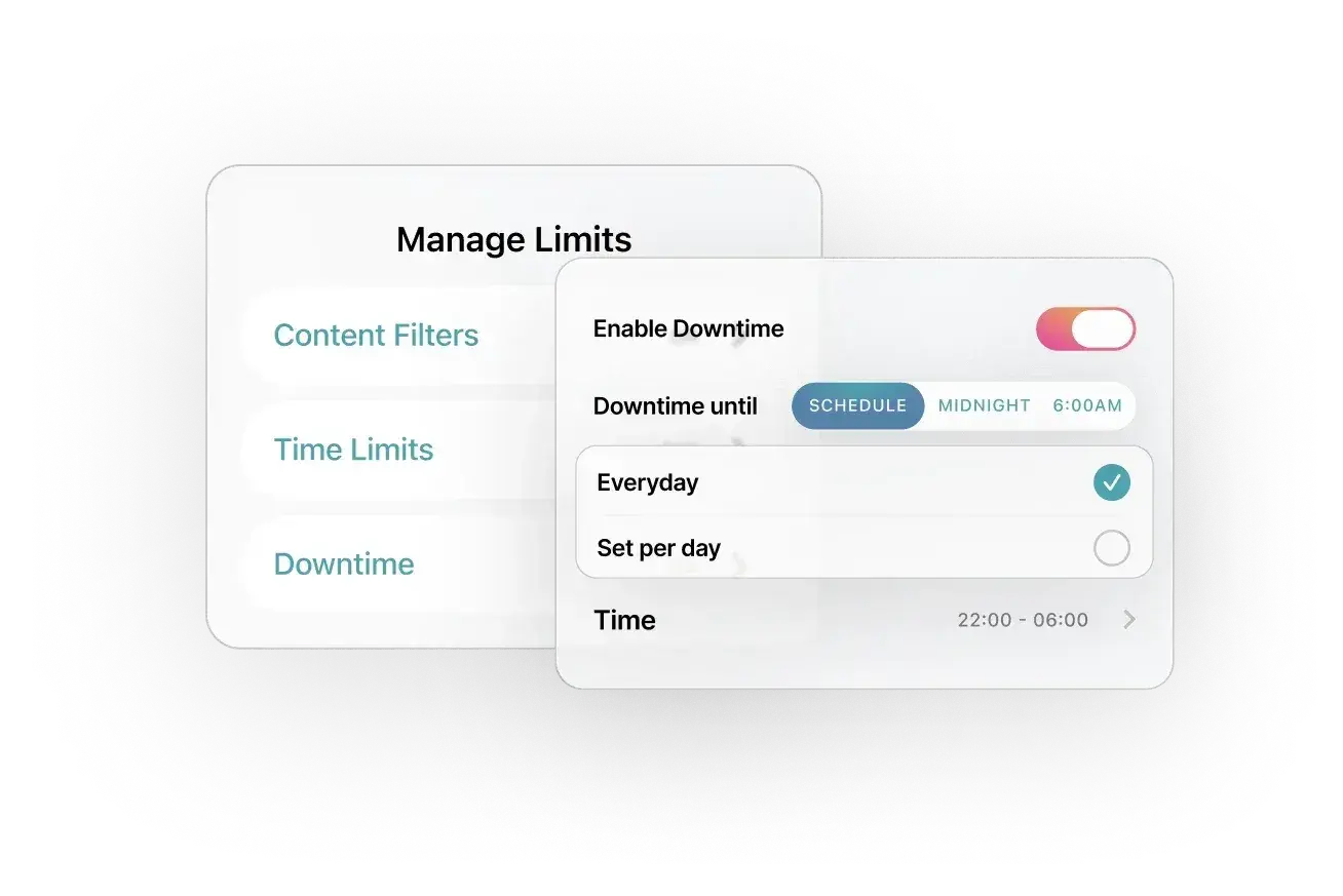 Manage Limits interface